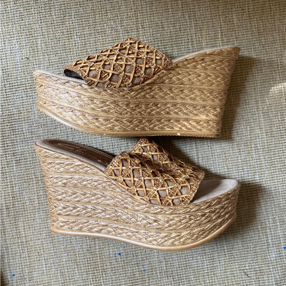 Bamboo Wedge Platform Sandals